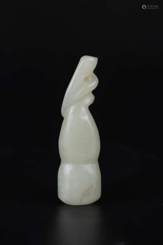 CARVED WHITE JADE ORNAMENT