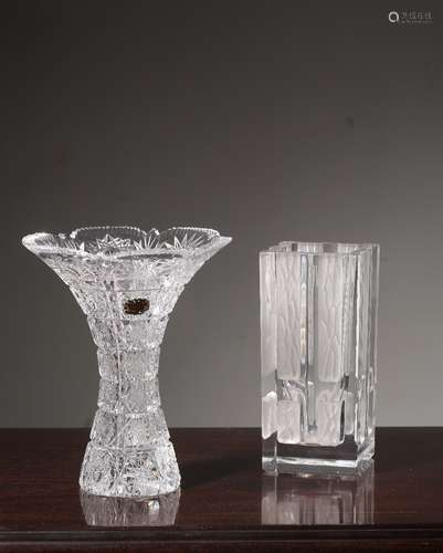 PAIR OF CZECHIC CRYSTAL VASES