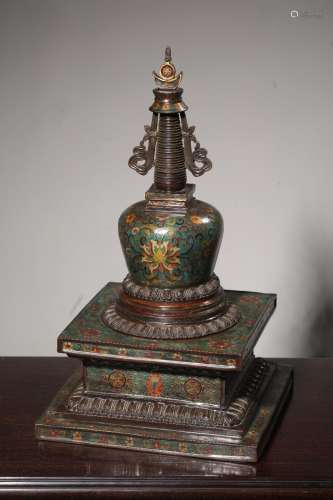 A CLOISONNE ENAMEL PAGODA