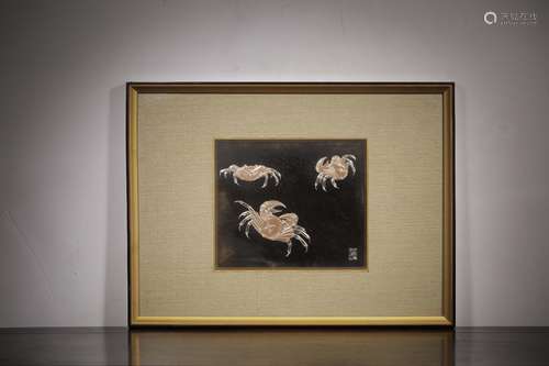 A SILVER GILDING CRAB HANGING PANEL