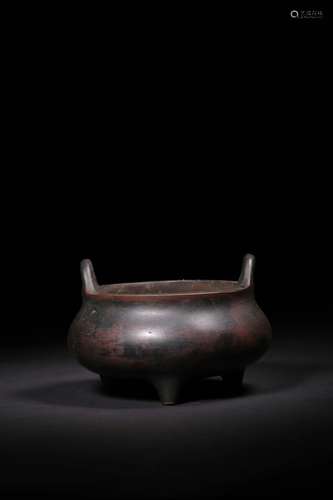 BRONZE DOUBLE-HANDLE TRIPOD CENSER