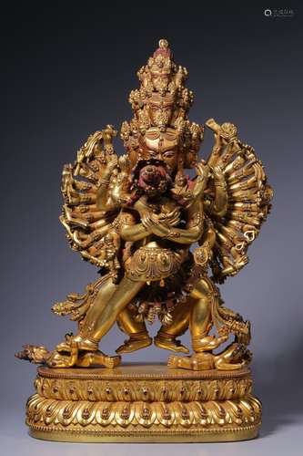 GILT BRONZE STATUE OF WARRIOR