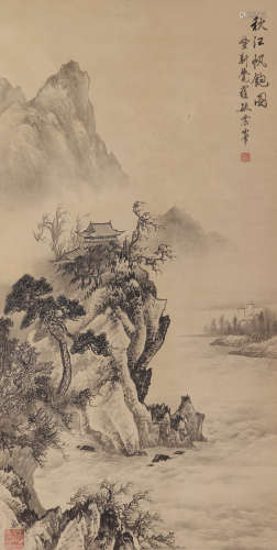 LIU ZHENFENG, CHINESE PAVILION LANDSCAPE PAINTING