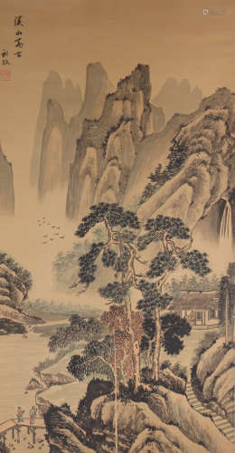 LIU OU, CHINESE LANDSCAPE AND PAVILION PAINTING