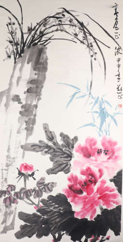 CHINESE FLOWER, BAMBOO AND ORCHID PAINTING