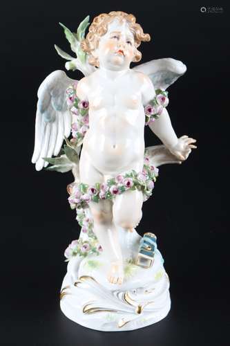 Meissen gefesselter Amor, porcelain figure cherub,