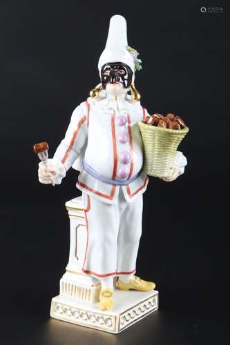 Meissen Pulcinella aus der Commedia dell'Arte, porcelain fig...