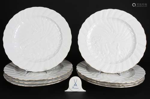 Meissen Schwanendessin 8 Platzteller 1.Wahl, charger plates,