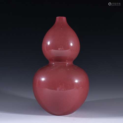 清乾隆 祭红釉素纹葫芦瓶