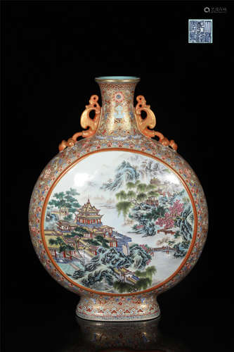 Enamel color landscape attic moon bottle