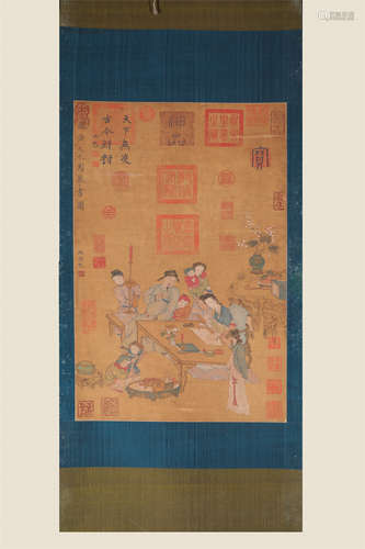 China Zhang Xuan- Tianshuiyuan Characters Hanging Scroll