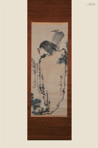 China Pan Tianshou- Vulture Hanging Scroll