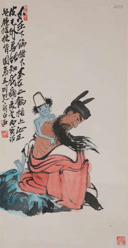 China Qi Baishi- Figure hanging scroll