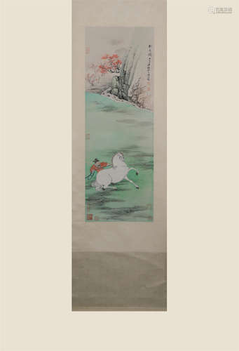 China Zhang Daqian- Lema Tu Hanging Scroll