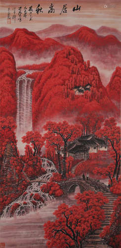 China Li Keran-Wanshan red all over the Vertical axis