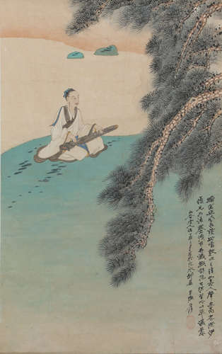 China Zhang Daqian- Matsushita Fuqin Hanging Scroll