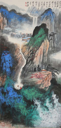 China Zhang Daqian- green mountains and green water vertical...