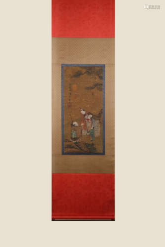 China Song Huizong- figure hanging scroll