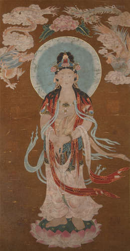 China Wu Daozi- Guanyin Statue Vertical axis