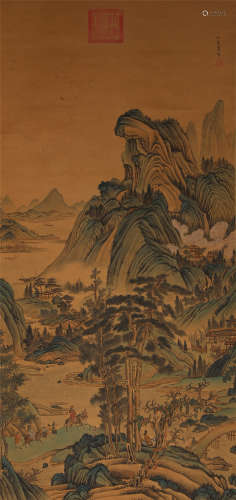 China QiuYing- Landscape Hanging Scroll