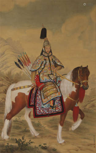 Lang Shining Qianlong's Hunting Picture Vertical axis