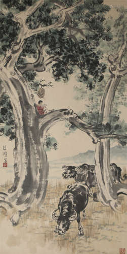 China Xu Beihong- Cattle Painting Vertical axis