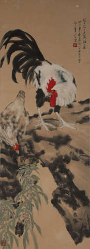 China Xu Beihong- Chicken Picture Vertical axis