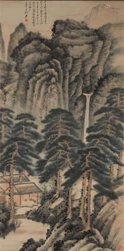 China Zhang Daqian- Landscape Gao Shitu Hanging Scroll