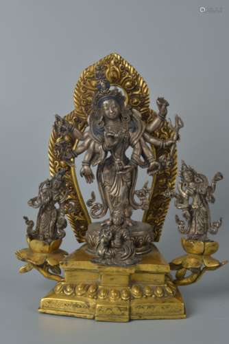 Silver-gilt Buddha statue