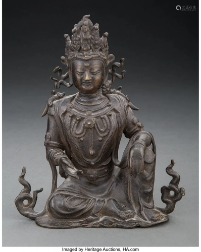 A Chinese Bronze Seated Bodhisattva, Ming Dynast