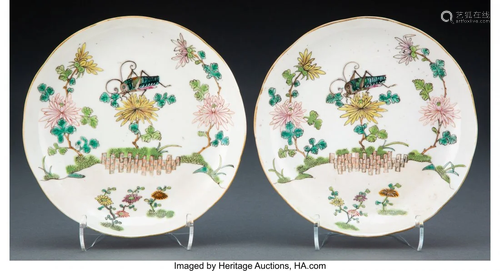 A Pair of Chinese Enameled Porcelain Plates, Qin