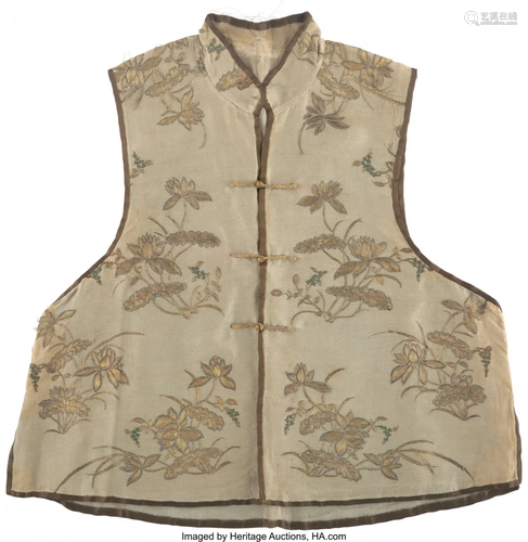 A Chinese Embroidered Silk Ladies Summer Vest 24