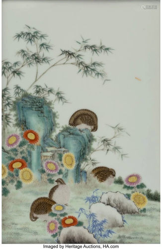 A Chinese Porcelain Landscape Plaque, Republic P