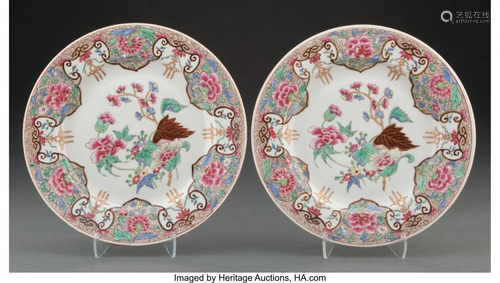 A Pair of Chinese Export Famille Rose Plates, 18