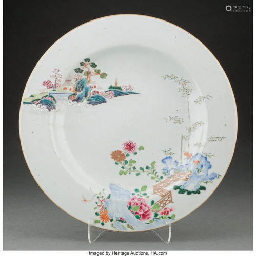 A Chinese Famille Rose Plate, Qing Dynasty 1-1/2