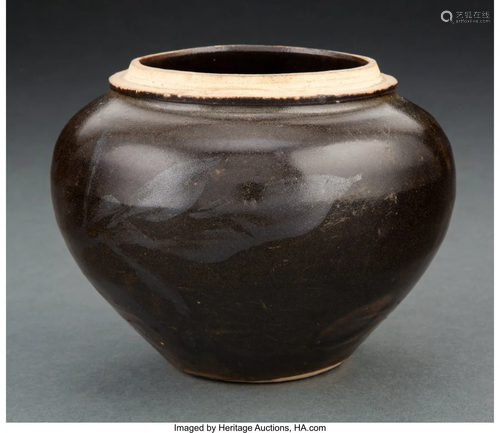 A Chinese Black Glazed Stoneware Jar, 14th centu