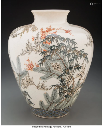 A Japanese Satsuma Ware Vase by Ito Tozan, Meiji