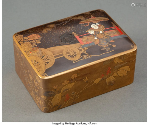 A Japanese Lacquer Box 1-3/4 x 3-1/2 x 2-1/2 inc