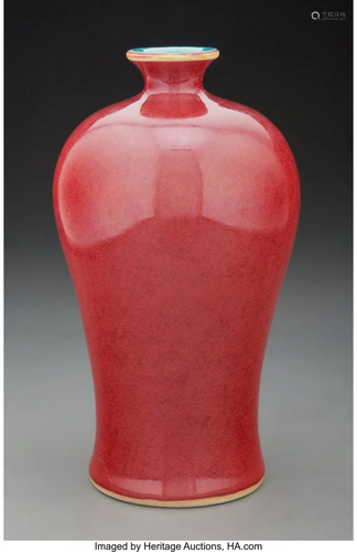 A Chinese Oxblood Meiping Vase Marks