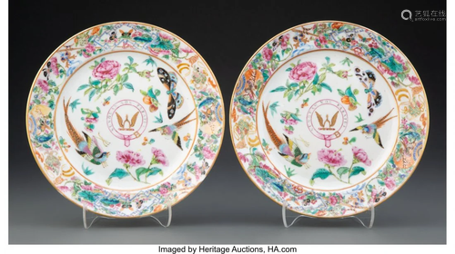 A Pair of Chinese Export Rose Medallion Porcelai