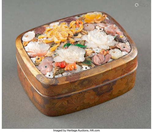 A Japanese Mother-of-Pearl Shibayama Box, Edo-Me