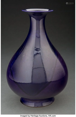 A Chinese Cobalt Blue Monochrome Vase Marks