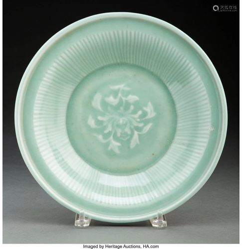 A Chinese Longquan Celadon Dish 2-3/4 x 11-3/4 i