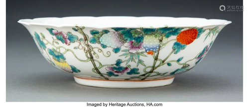 A Chinese Enameled Floral Bowl Marks