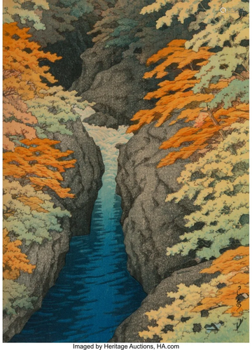 Hasui Kawase (Japanese, 1883-1957) Azuma Ravine