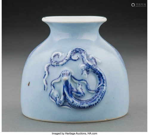 A Chinese Blue Glazed Water Coupe, Qing Dynasty,