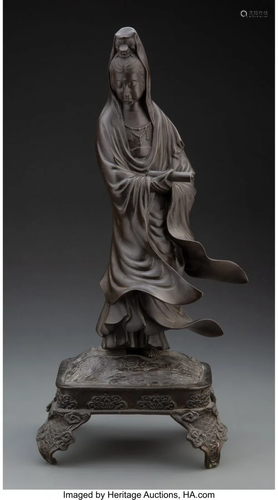 A Japanese Bronze Guanyin, Meiji Period 16-1/4 x