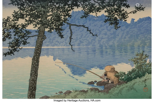 Hasui Kawase (Japanese, 1883-1957) Lake Matsubar