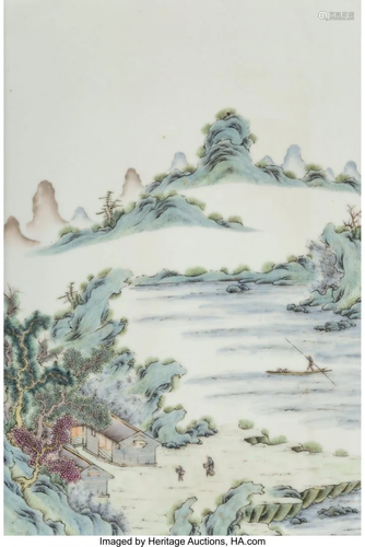 A Chinese Enameled Porcelain Plaque, Republic Pe