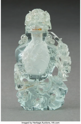 A Chinese Aquamarine Snuff Bottle 3 x 1-3/4 x 0-